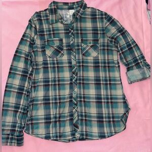 Plaid Button-Up Shirt